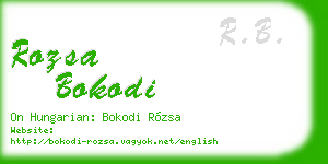 rozsa bokodi business card